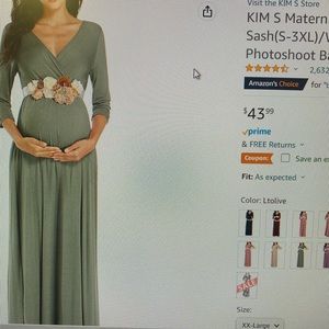 Plus size maternity dress with long sleeves light green XXL. NWT